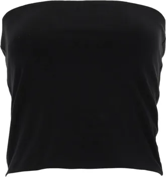 Brunello Cucinelli Black Solid Strapless Top