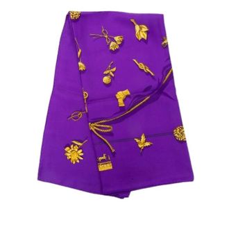 Herm&egrave;s Pre-owned Clips Sjaal - Dames - Pre-owned - Paars - Maat: ONE Size Zijde