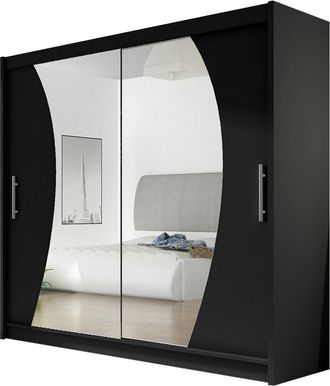 Mirjan24 Mobilier1 - Armario Closico 115, Negro, 215x180x58cm, Puertas De Armario: Correderas, N&uacute;mero De Estantes: 0