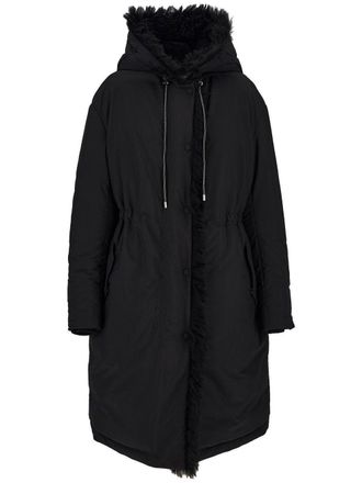 Ferragamo shearling-lined parka coat - women - Polyamide/Cotton/Sheep Skin/Shearling - 42 - Black