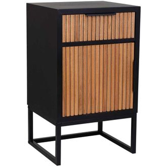 Wanderlust Deco Wanderlust Deco - Mesita madera y metal 1 cajón y 1 puerta 42x36,5x71h cm