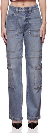 Avec Les Filles Straight Leg Carpenter Jeans in Swan Wash at Nordstrom, Size 27