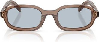 Prada 50mm Small Oval Sunglasses in Transparent Clay/blue/grey at Nordstrom