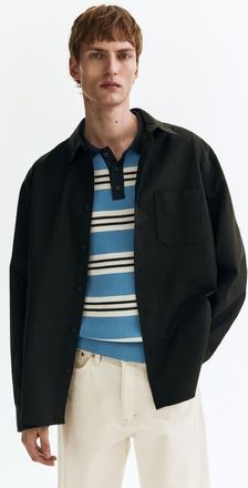 H&M Relaxed Fit Shirt in Black at Nordstrom, Size Xx-Large