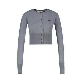 Vivienne Westwood Bea Cropped Cardigan - female - Vivienne Westwood - Cardigans - Gray - XS - Knitwear