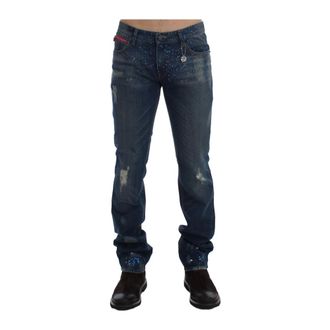 Costume National Heren, Jeans, Blauw, Maat: W34 Katoen