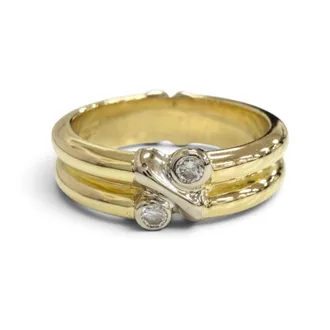 Tiffany & Co. White Gold Yellow Gold Yellow Gold (18K) White Gold (18K) Band Ring (Pre-Owned)
