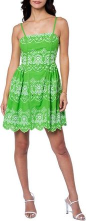 Ciebon Evelyn Eyelet Lace Sundress in Citrus Green at Nordstrom, Size X-Large
