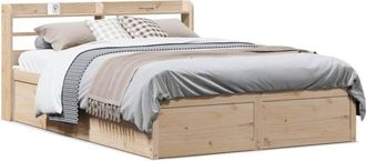 vidaXL Estructura De Cama Con Cabecero Madera De Pino Blanco 150x200cm Vidaxl