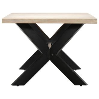 Berkfield Home Beautiful Dining Table White 200x100x75 cm Solid Mango Wood | Size: 200 x 100 x 75 cm
