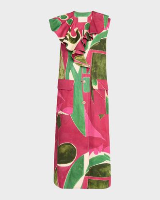 Ulla Johnson Harper Printed Cotton Twill Vest