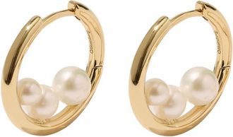 Otiumberg Trio Pearl 14kt Gold Vermeil Hoop Earrings - One Size