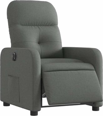 vidaXL Vidaxl - Sill&oacute;n Reclinable El&eacute;ctrico De Tela Gris Oscuro