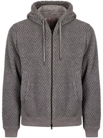 Herno herringbone pattern jacket - men - Polyester/Elastane/Polyamide - 48 - Grey