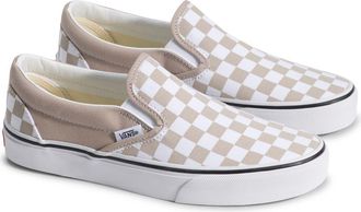 Vans Gender Inclusive Classic Slip-On Sneaker in Checkerboard Mushroom at Nordstrom, Size 10.5 Womens