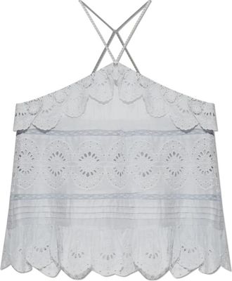 Isabel Marant Prisha Top - Dames - Tops zonder mouwen - Blauw - L - Katoen - Tops