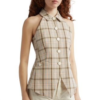 Veronica Beard Orlinda Vest In Dark Stone Multi