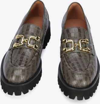 Wittchen Dames Leren Mocassins met Gesp, Groen, Natuurlijk Leer