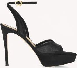 Gianvito Rossi Dorotea Platform in Black Fabric And Suede at Nordstrom, Size 35.5