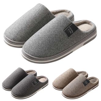 Generic Home Slippers for Men Comfy Handmade Stitch Microsuede Slip on Felt Mule Indoor Solid Color Soft Ankle with Anti-Slip Anti-Slip Rubber Soles Womens Co