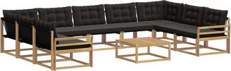 vidaXL Conjunto De Sof&aacute;s De Exterior 10 Uds. Blanco Y Negro Vidaxl