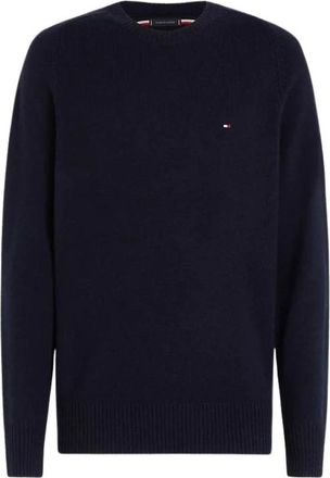 Tommy Hilfiger Rondgebreide trui - Heren - Ronde hals truien - Blauw - 2XL - Truien & Vesten