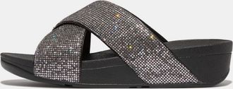 FitFlop Womens Fit Flop Lulu Glitterball Cross Sliders in Silver