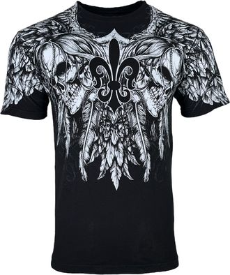 Xtreme Couture by Affliction Mens T-Shirt Gatherer, Black, Medium