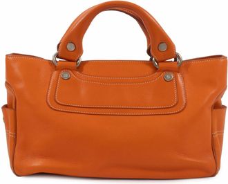 Celine Boogie Orange Leather Tote Bag (Pre-Owned)
