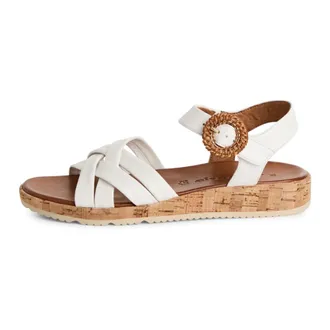 Tamaris Schoenen, Dames, Wit, 37 EU, Leer, Leren Sandaal