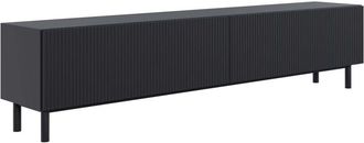 Selsey Selsey Veldio New - Mueble De Tv Con Frente Acanalado, Negro, 175 Cm