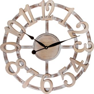 My Flair Wanduhr »- Natur -« XXL, rund, Ø 60 cm, dekorativ in Küche & Wohnzimmer