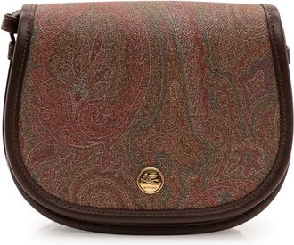 Etro Brown Paisley Print Small Crossbody Bag