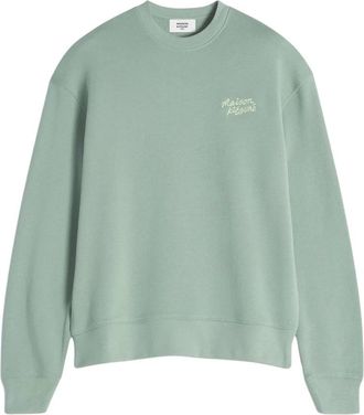Maison Kitsun&eacute; Jersey - Dames - Sweatshirts - Groen - S - Katoen - Hoodies & sweatvesten