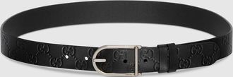 Gucci Reversible Belt With Rounded Buckle, Size Gucci 100, Black, Leather