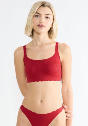 sloggi Bustier SLOGGI ZERO Feel Bliss Top, Damen, Gr. XXL, N-Gr, rot (shanghai rot), Spitze, Obermaterial: 76% Polyamid, 24% Elasthan, BHs Bustier, unsichtba
