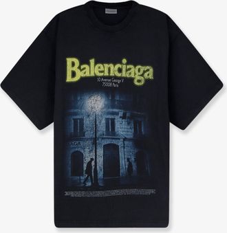 Balenciaga T-shirt in cotone con stampa logo frontale - BALENCIAGA - gender_Woman