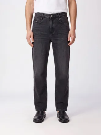 Wooyoungmi Straight-Fit 5-Pocket Jeans in Black Cotton Denim