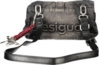 Desigual Half Logo Denim Clutch Micro Bag - Dames - Schoudertassen - Zwart - ONE Size - Denim - Tassen