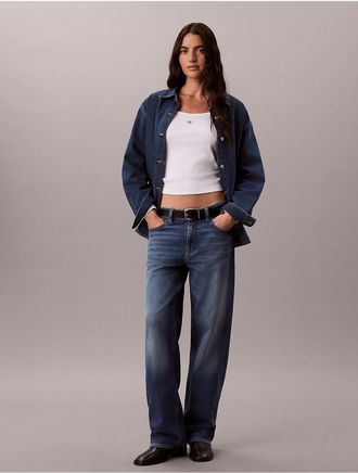 Calvin Klein Jeans Calvin Klein Womens 90s Straight Temperature Regulating Jeans - Blue - 24W x RL