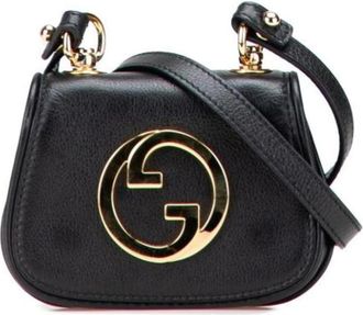 Gucci Pre-owned Cross Body Bags, female, Black, Size: ONE SIZE Pre-owned Leather gucci-bags