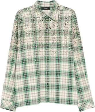 Amiri Check Crystal-embellished Shirt