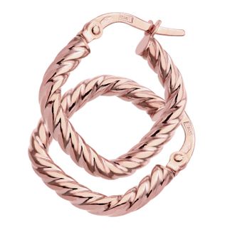 Diamant L'éternel 9ct roségouden twist vierkante oorringen