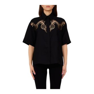 Liu Jo Shirts, female, Black, Size: XS Shirt with openwork embroidery