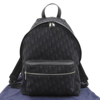 Dior Pre-owned Leather backpacks - Dames - Vintage Rugzakken - Zwart - ONE Size - Tweed - Vintage