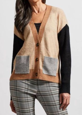 Tribal Color Block Sweater Cardigan In Nomad