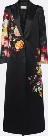 Dries Van Noten Floral cotton and silk satin coat
