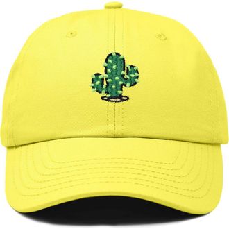 Dalix Cactus Embroidered Low Crown Cap in Yellow at Nordstrom