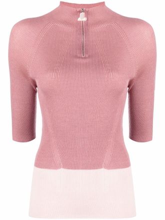 Lanvin colour-block knit top - women - Cashmere/Silk - M - Pink
