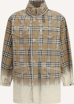 Burberry Parka in gabardine con stampa Check sfumata Man 48